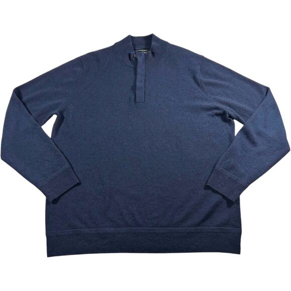 Nordstrom Preppy Old Money Men's Navy 100% Italian Cashmere Sweater Size: XL - Picture 1 of 8